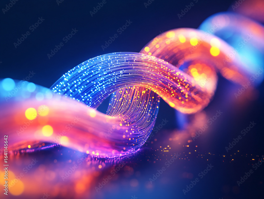 Poster closeup of big data swirl patterns in futuristic cyberspace. data transfer concept.