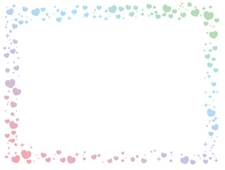 ハートのグラデーションキラキラフレーム