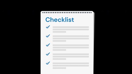 Checklist note paper template animation