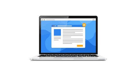 Conceptual vector illustration of a laptop displaying modern interface