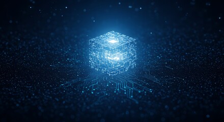 Glowing Cube with Electronic Circuitry