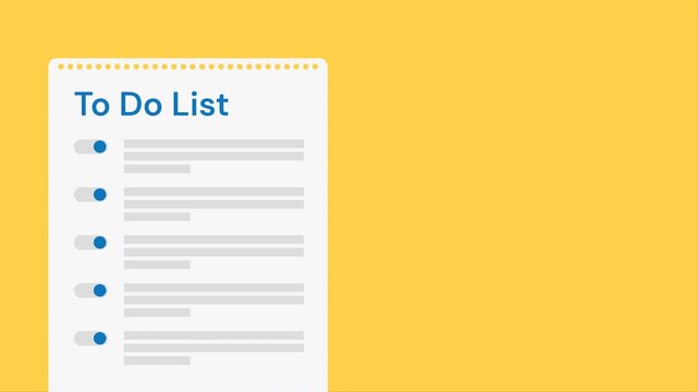To do list notes paper copyspace animation