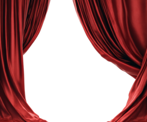 Elegant red curtain draping across a stage ready for a performance