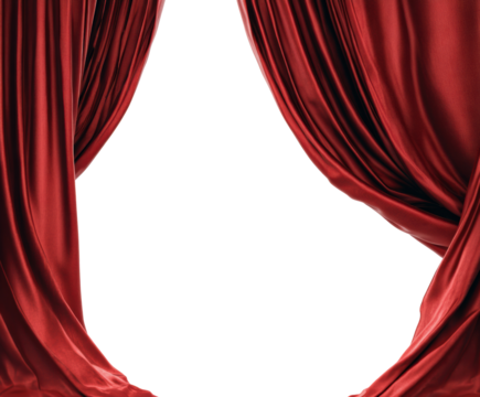 Elegant red curtain draping across a stage ready for a performance