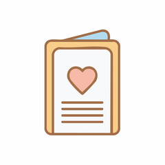 Greeting Card with Heart Icon and Message for Celebrating Love and Friendship