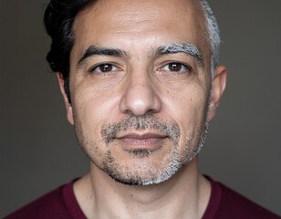 A Serene Portrait Depicting a Thoughtful and Reflective MiddleAged Man in Detail