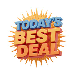 Naklejka premium Today's Best Deal: Eye-Catching 3D Text Graphic for Promotions