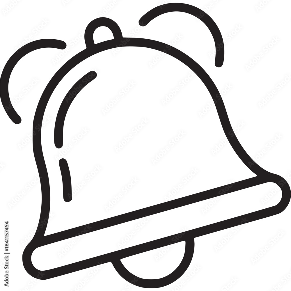 Poster bell icon isolated on white background symbolizing a notification, alarm, or reminder in a web or ap