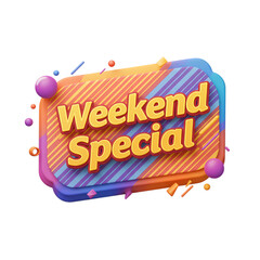 Weekend Special: Vibrant 3D Sale Banner Design
