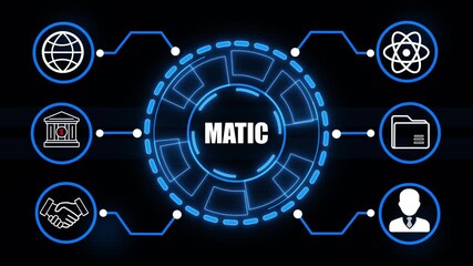 Digital Network Hub With Global Connection And Business Icons technology data . 4k video - Powered by Adobe