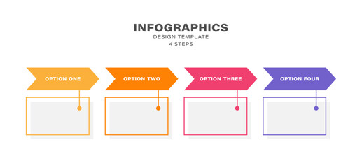 Steps business data visualization timeline process infographic. 4 Step or options with place for text