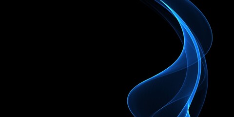 Abstract blue wave design on a dark background.

