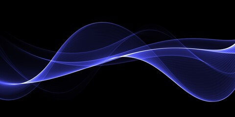Abstract blue wave design on a dark background.
