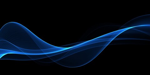 Abstract blue wave design on a dark background.
