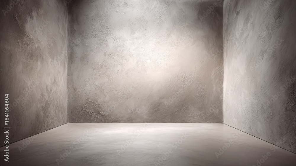 Poster empty concrete room with spotlight, ideal for product display or abstract background design