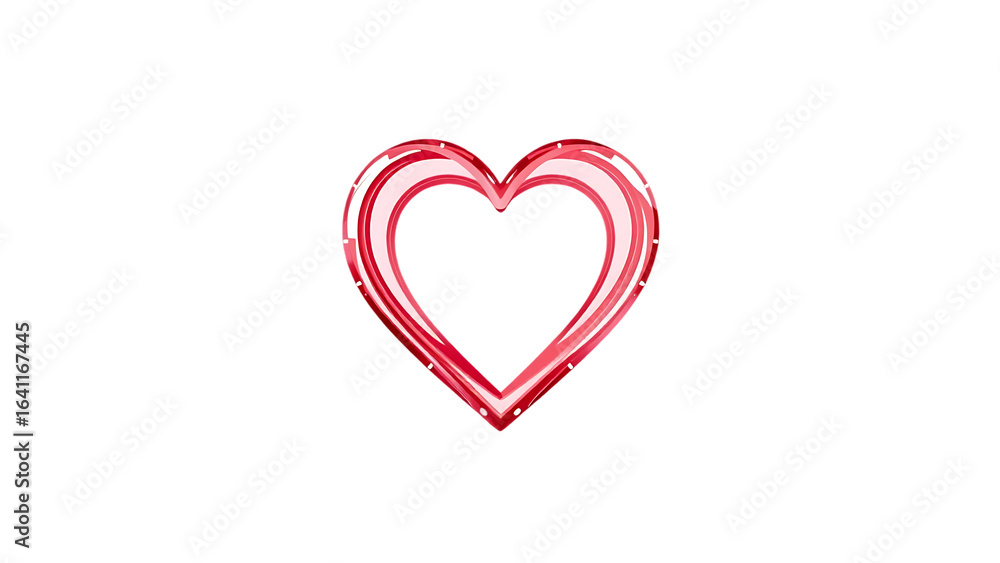 Poster 3d heart design element set transparent background isolated on white background