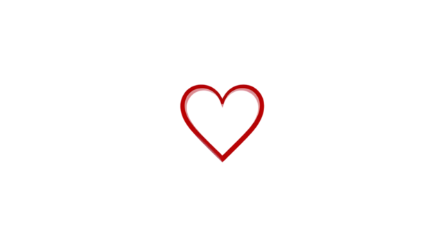 3d red heart shape cut out element set transparent background isolated on white background