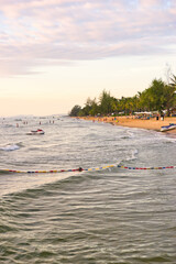 Obraz premium Sonasea Beach, Phu Quoc, Vietnam - November 26th 2024: Coastal Resort Scenery of Phu Quoc Island in Vietnam,. A Tropical Tourism Destination for Summer Vacation in Southeast Asia. On a hot sunny day.