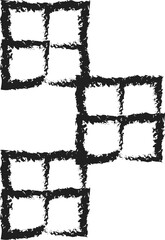 Square brush strokes geometric shape. Design elements