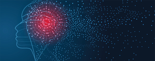Abstract artificial intelligence circuit technology and science background