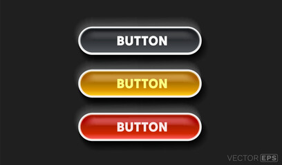 Fototapeta premium Collection of colored buttons, frame label, event web bar, buttons with color. Vector illustration