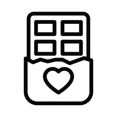 Chocolate Bar Vector Outline Icon. EPS 10 File