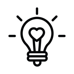 Light Bulb Vector Outline Icon. EPS 10 File