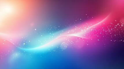 Abstract Colorful Swirls with Sparkling Particles, Gradient Background, Artistic Design.