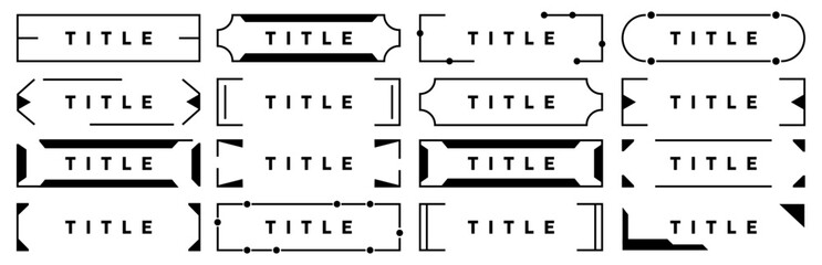 Set of abstract title frame template. Vector illustration