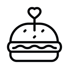 Burger Vector Outline Icon. EPS 10 File