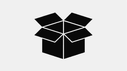 Open black box icon packaging shipping