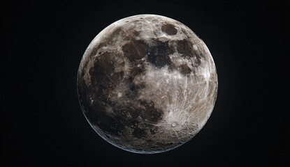 Fototapeta premium Full Moon Night Sky Space Celestial Background Wallpaper