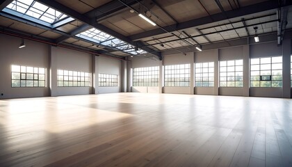 Spacious industrial warehouse interior