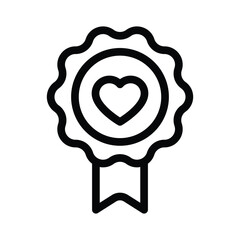 Medal Vector Outline Icon. EPS 10 File