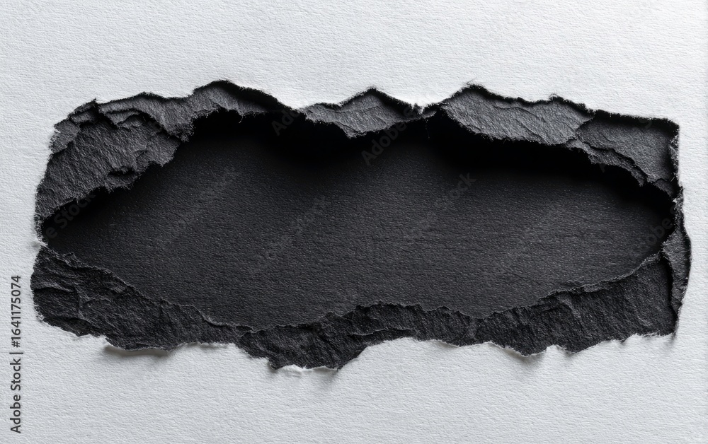 Poster torn paper revealing dark background abstract design with rough edges and texture