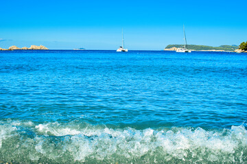 Dubrovnik, Croatia, 26. August 2021., beach Lapad, luxury hotels and apartments, beautiful Adriatic...