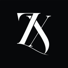 Initial letter ZX logo design