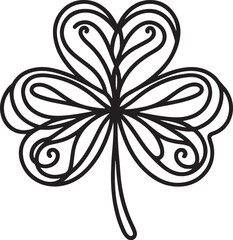 leaf clover line art