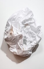 Fototapeta premium Crumpled white paper on white background
