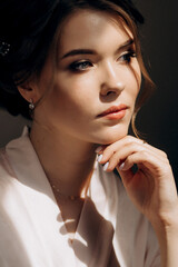 Obraz premium bride in a white dress at the training camp