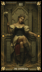 Naklejka premium vintage vintage style deck of tarot cards. magical predictions of the future, mysterious characters. 