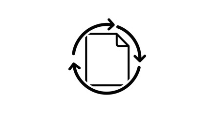 Obraz premium Document Conversion Loop Icon: File Format Change and Digital Process