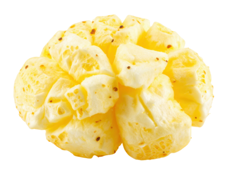 A vibrant yellow pineapple with a textured surface, showcasing its unique shape and natural patterns.