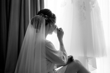 bride in a white dress at the training camp