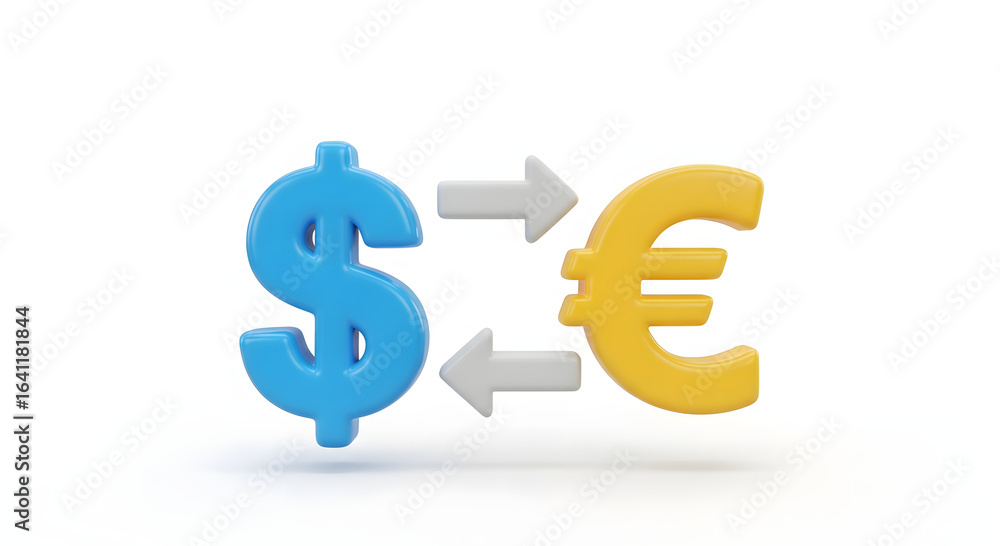 Poster currency exchange: a dynamic visual representation of financial transactions, featuring the dollar a