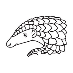 Elegant Nature Pangolin Line Art – Pangolin Vector Illustration Balanced Design Drawing – Pangolin Drawing – Line Art Drawing of Pangolin – Pangolin Icon

