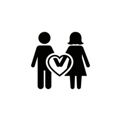 Love & Couple Holding Hands Icon: Romance, Dating, and Relationship