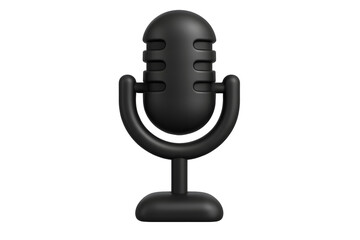 Studio Microphone Silhouette: A sleek and modern microphone stands prominently against a plain background, a symbol of audio recording, broadcasting, and the power of sound.