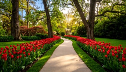 Spring path in a garden