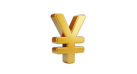 Obraz premium Golden Yen Sign Gleaming on transparent background